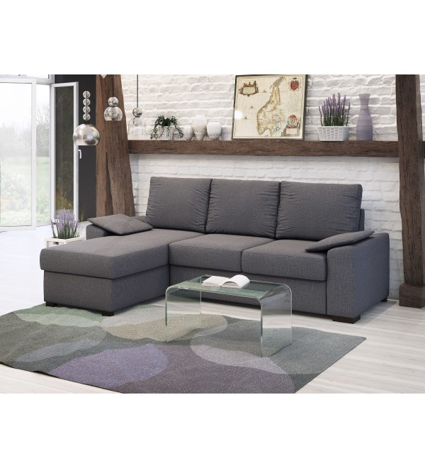 Rohová rozkládací sedačka LENA šedá