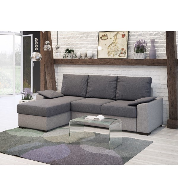 Rohová rozkládací sedačka LENA šedá šedá