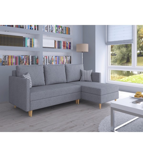 Rohová rozkládací sedačka HENOME šedá