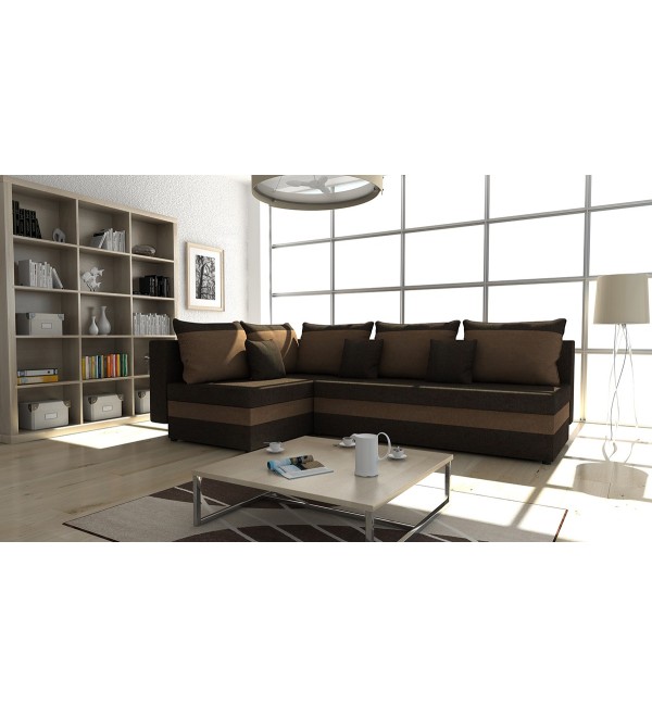 Rohová rozkládací sedačka IREN hnědá - hnědá