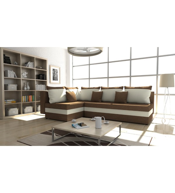 Rohová rozkládací sedačka IREN béžová - hnědá