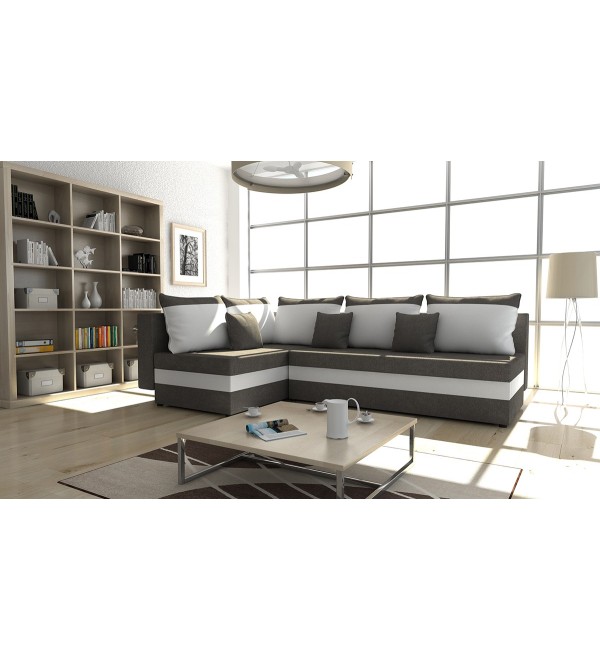 Rohová rozkládací sedačka IREN šedá - bílá