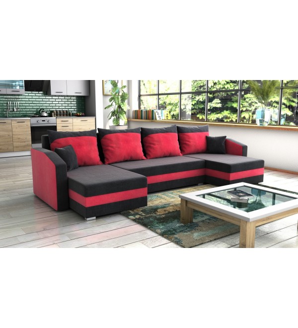 Rozkládací sedací souprava FOLO červená černá