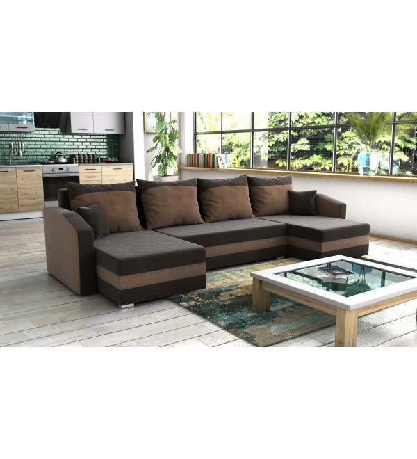 Rozkládací sedací souprava FOLO hnědá  / hnědá