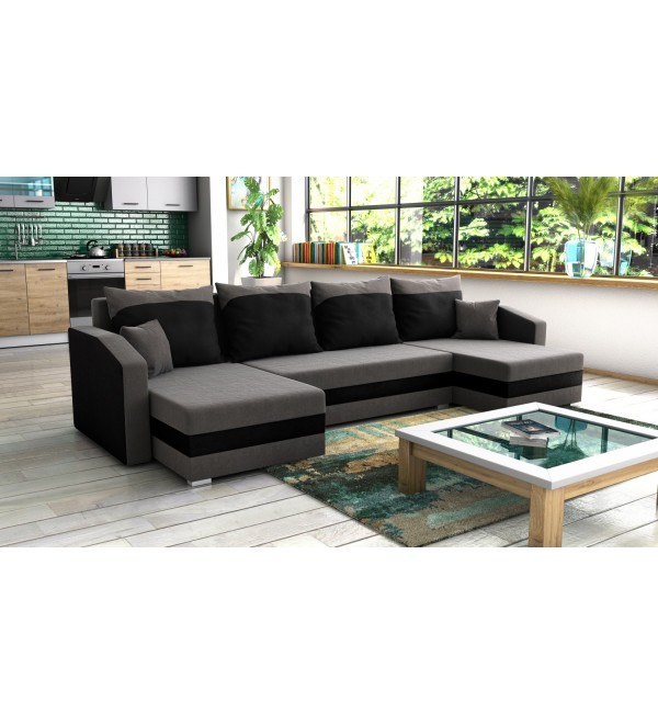 Rozkládací sedací souprava FOLO šedá / černá