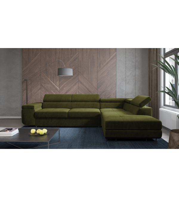 Rohová rozkládací sedačka ATOMO zelená