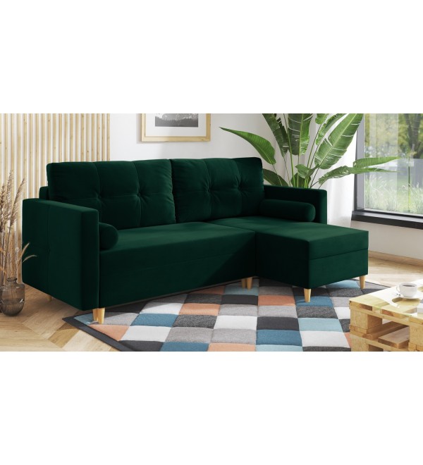 Rohová rozkládací sedačka HEKTOR zelená