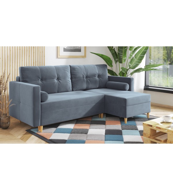 Rohová rozkládací sedačka HEKTOR modrá