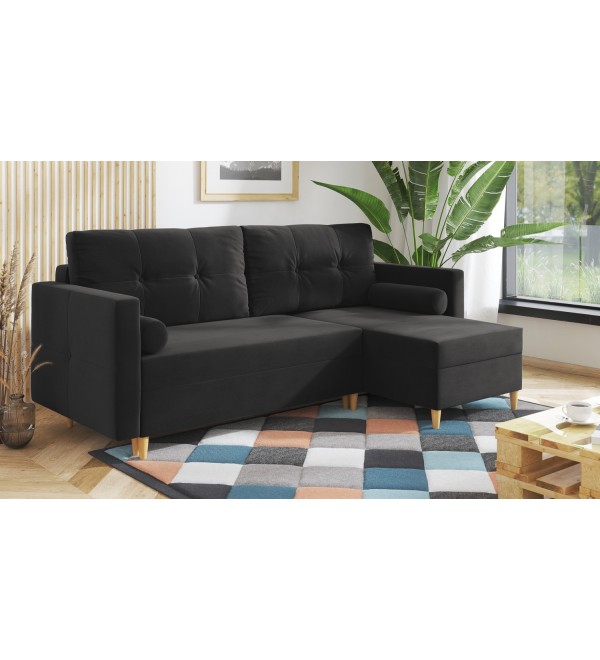 Rohová rozkládací sedačka HEKTOR tmavě šedá