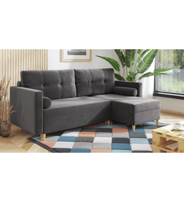 Rohová rozkládací sedačka HEKTOR šedá