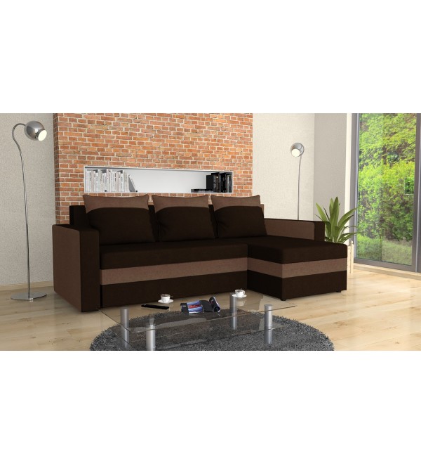 Rohová rozkládací sedačka EMA hnedá hnedá
