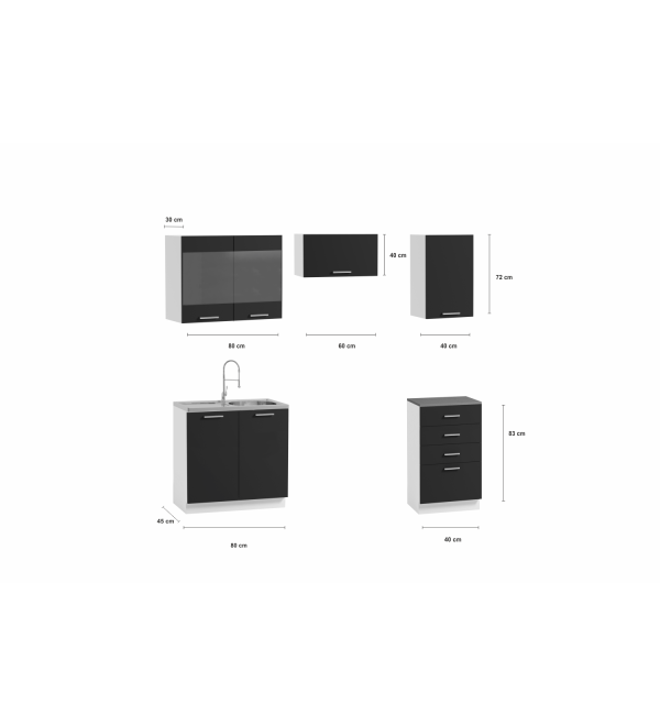 Kuchyňská linka PAULA KLASIK 180/120 dub sonoma