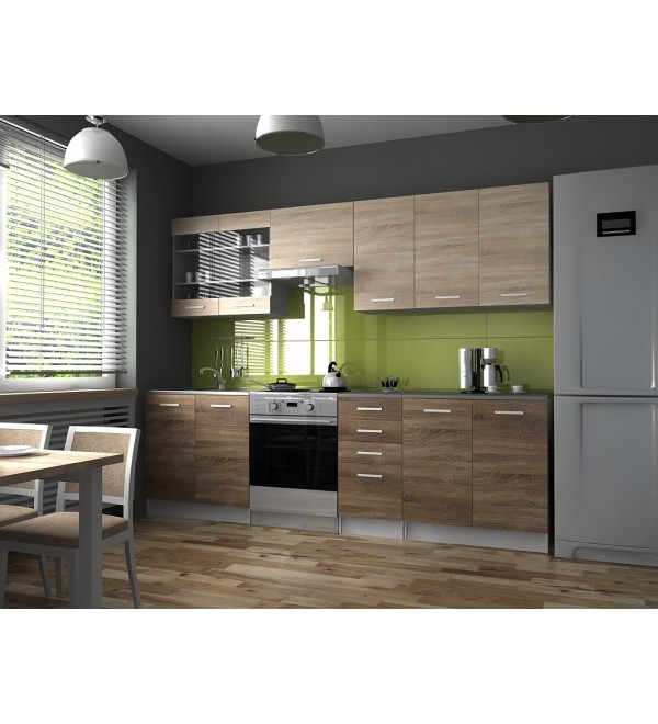 Kuchyňská linka PAULA KLASIK 260/200 dub sonoma + tobacco