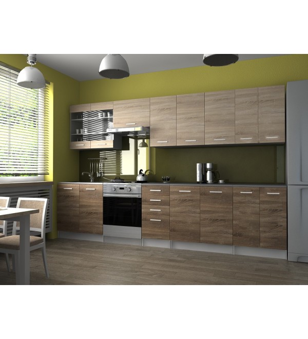 Kuchyňská linka PAULA KLASIK 320/260 dub sonoma + tobacco