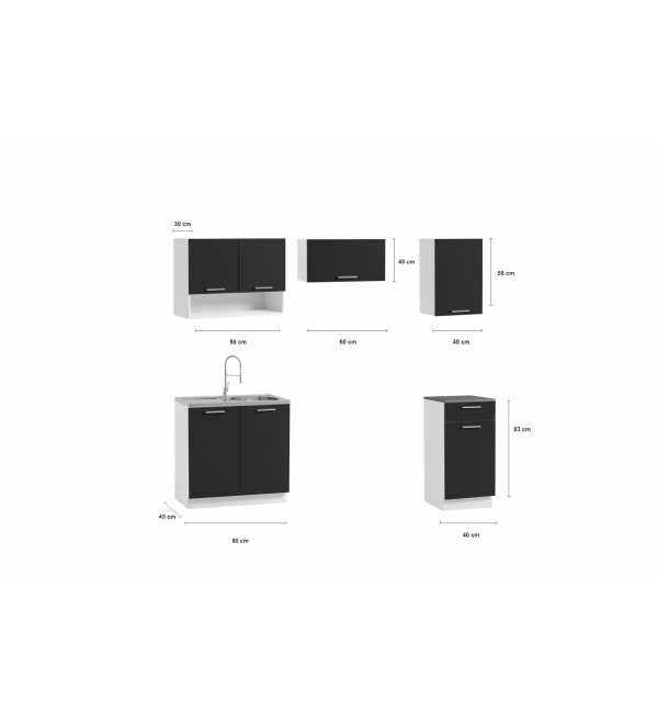 Kuchyňská linka LUMA LUX 180/120 dub sonoma