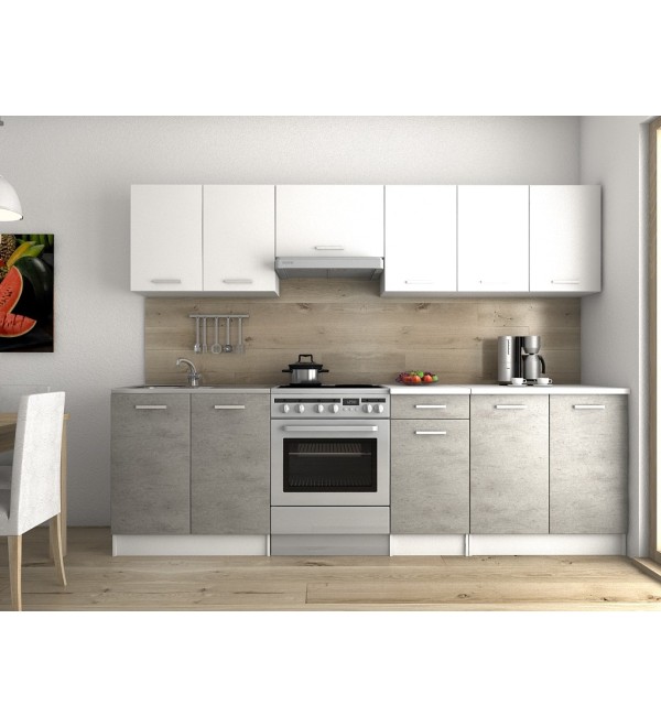Kuchyňská linka LENA LUX 260/200 bílá + beton