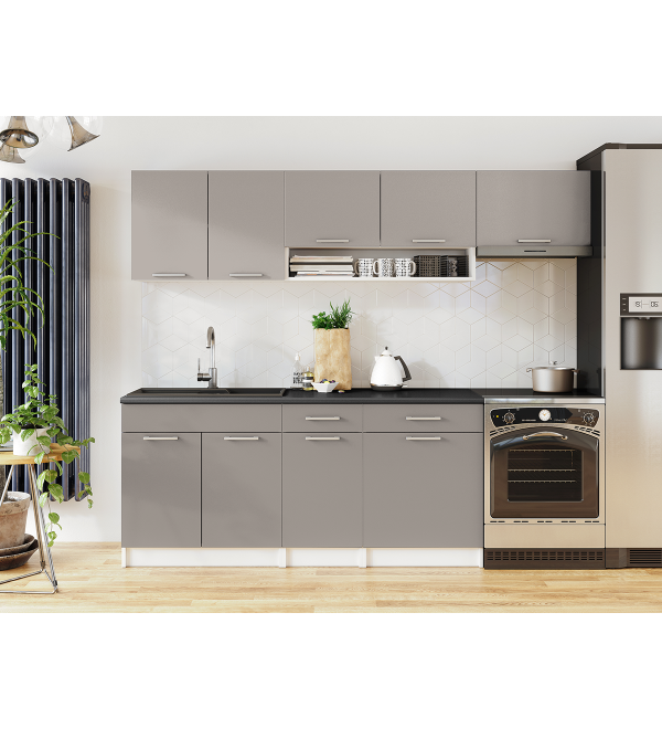 Kuchyňská linka VERUNE LUX 240/180 šedá