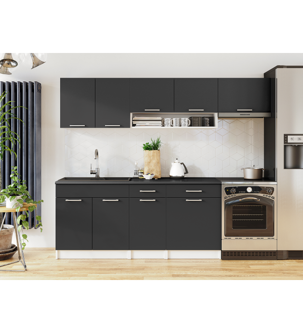 Kuchyňská linka VERUNE LUX 240/180 grafit