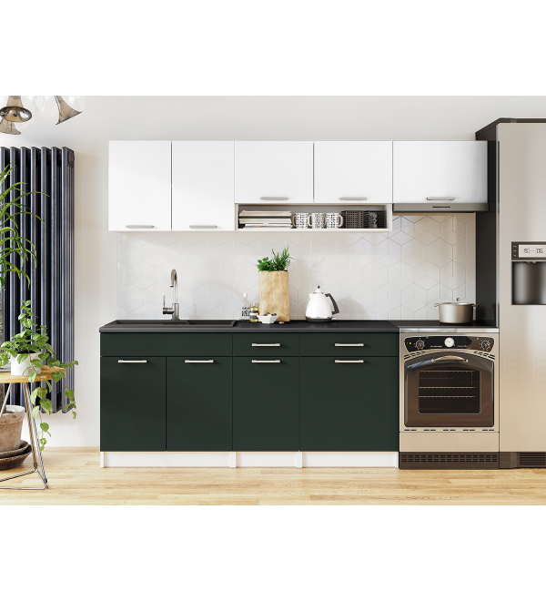 Kuchyňská linka VERUNE LUX 240/180 bílá zelená