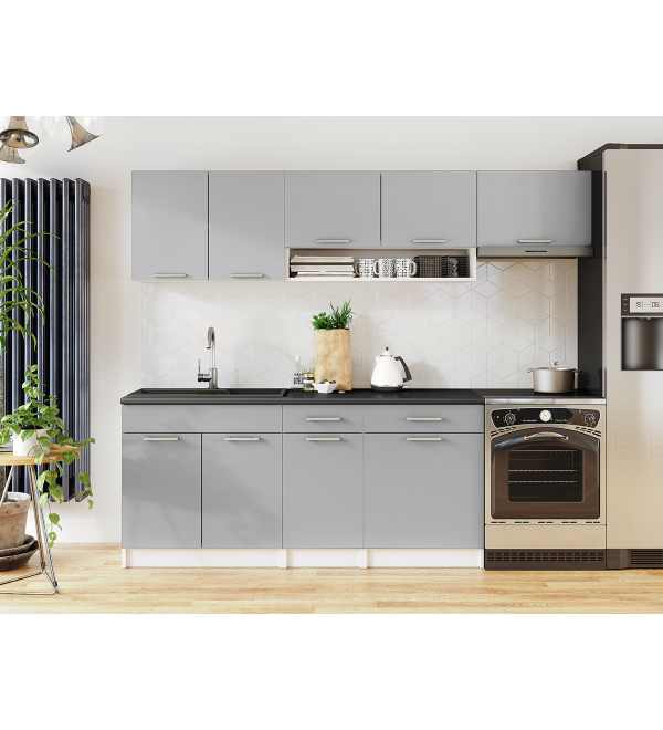 Kuchyňská linka VERUNE LUX 240/180 popelavě šedá