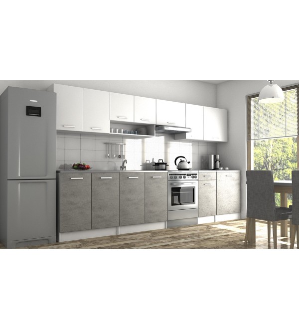 Kuchyňská linka KOLIBA LUX 320/260 bílá + beton