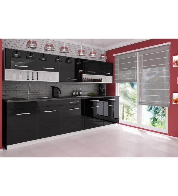 Kuchyňská linka VENDY LUX 260/260 černý lesk