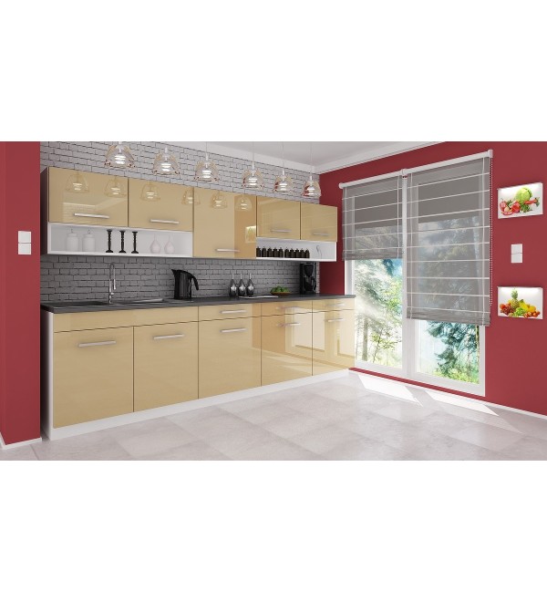 Kuchyňská linka VENDY LUX 260/260 vanilková lesk