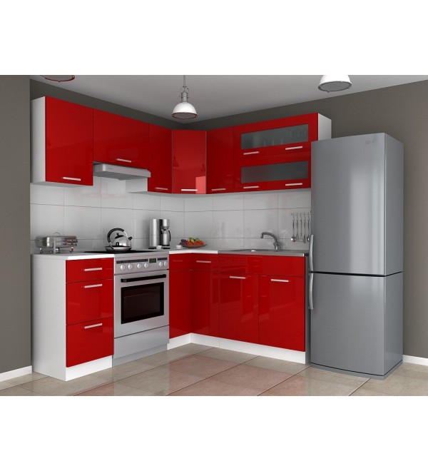 Kuchyňská linka TONY 360/300 LUX červená lesk