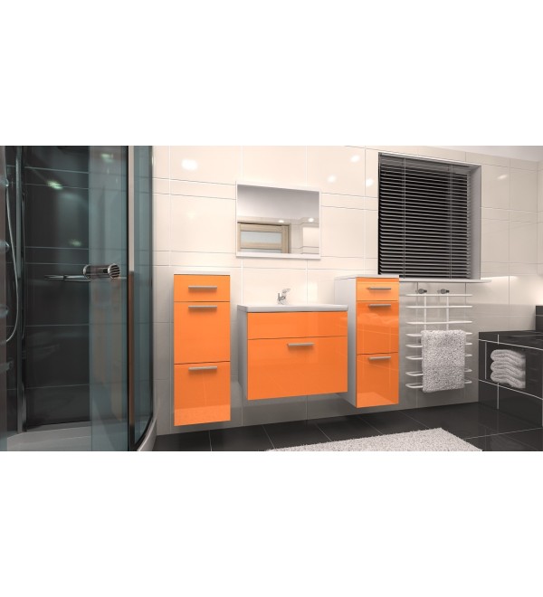 Koupelnová sestava STELO  - oranžová lesk / bílá