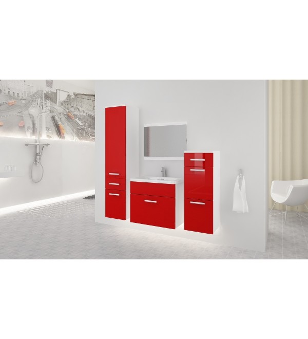 Koupelnová sestava LOKOS bílá / černá lesk