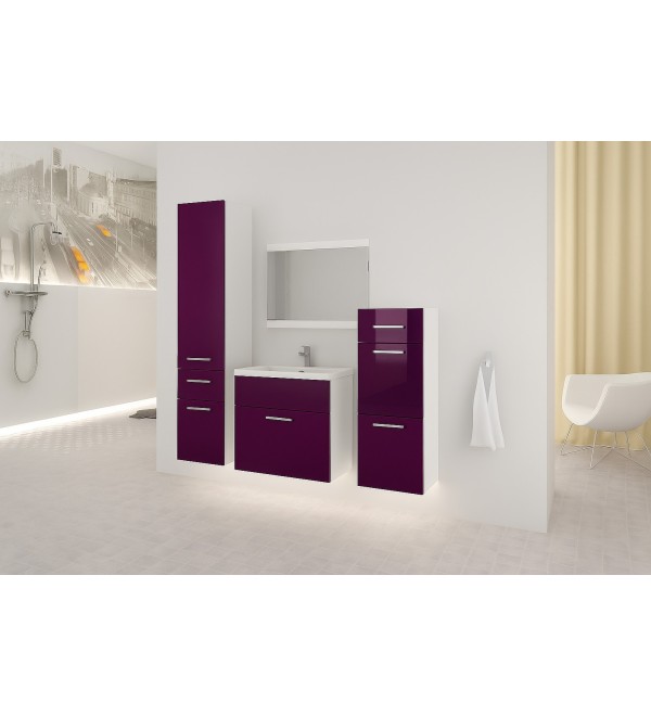 Koupelnová sestava LOKOS bílá / fialová lesk