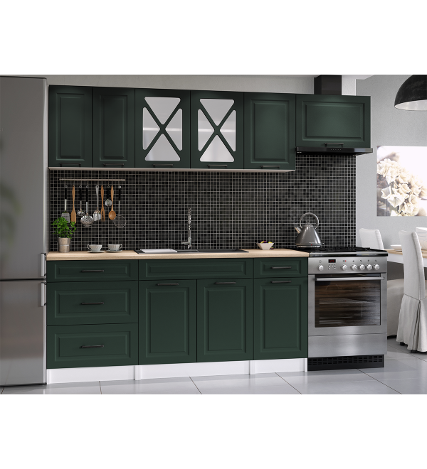 Kuchyňská linka SIMONE SCANDI 240/180 zelená matná