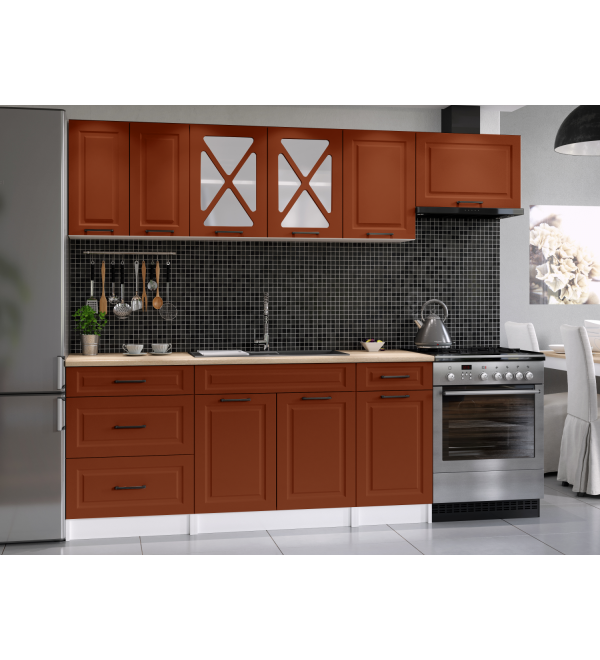 Kuchyňská linka SIMONE SCANDI 240/180 cihlová