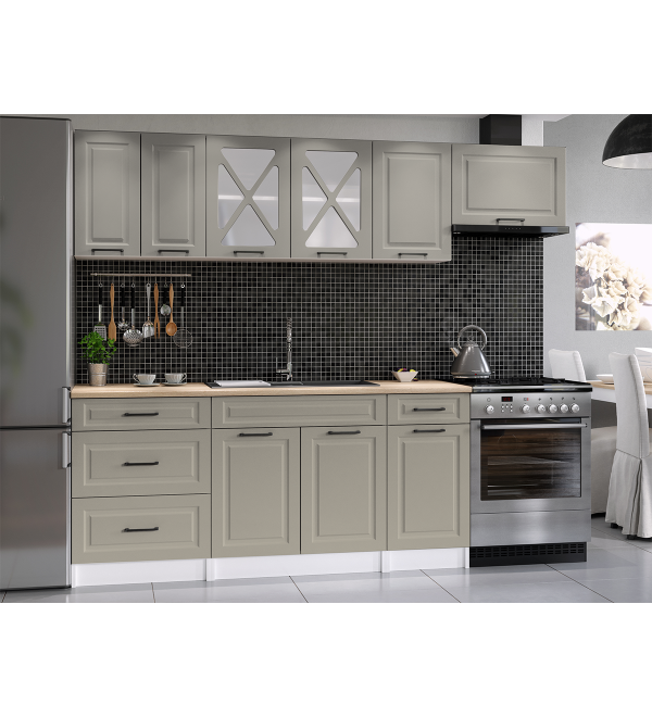 Kuchyňská linka SIMONE SCANDI 240/180 stone šedá