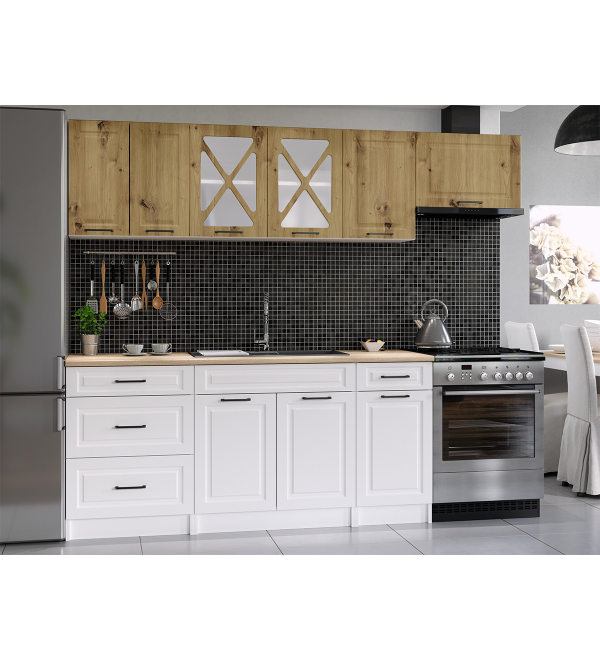 Kuchyňská linka SIMONE SCANDI 240/180 dub artisan + bílá