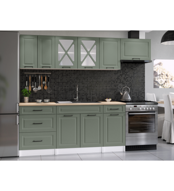 Kuchyňská linka SIMONE SCANDI 240/180 zelená varianta 2