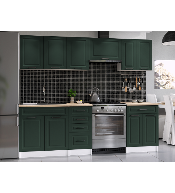 Kuchyňská linka BARBARA SCANDI 240/180 zelená