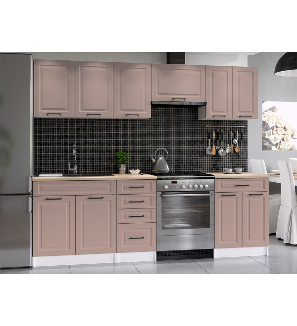 Kuchyňská linka BARBARA SCANDI 240/180 růžově béžová