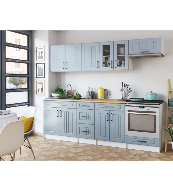 Kuchyňská linka BERTA SCANDI 240/240 světle modrá