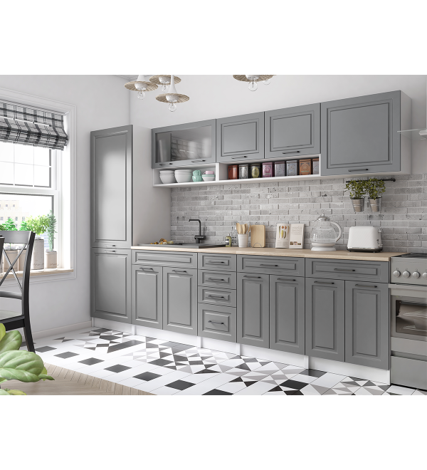 Kuchyňská linka BURO SCANDI 300cm popelově šedá