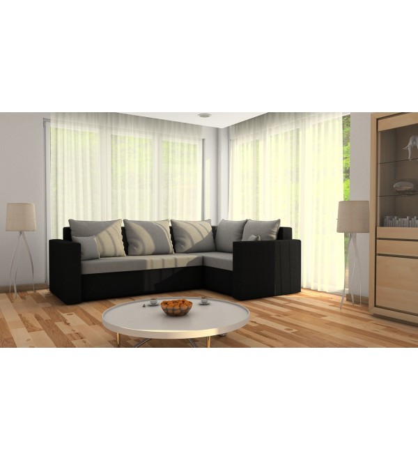 Rohová rozkládací sedačka CELINE tmavěšedá-černá