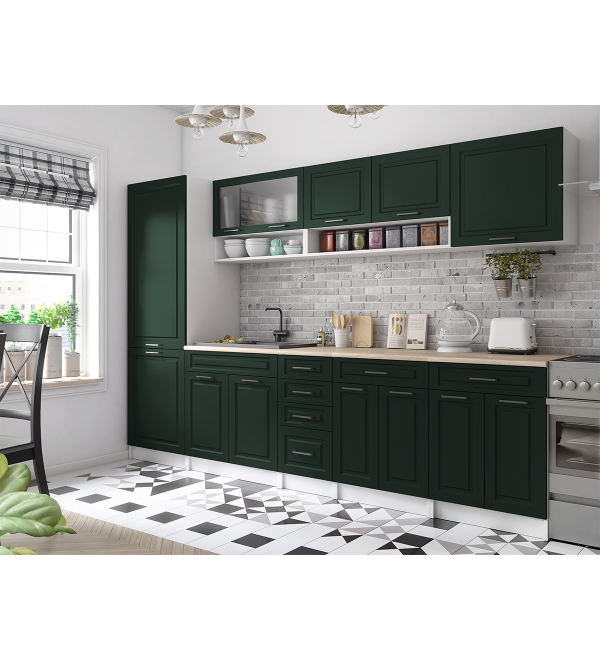 Kuchyňská linka BURO SCANDI 300cm zelená