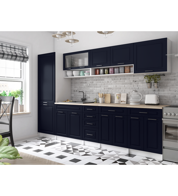 Kuchyňská linka BURO SCANDI 300cm námořnická modrá