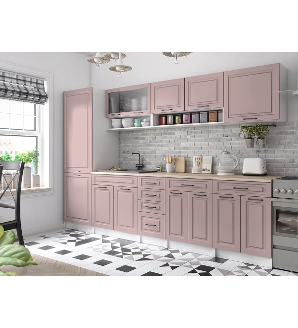 Kuchyňská linka BURO SCANDI 300cm růžově béžová