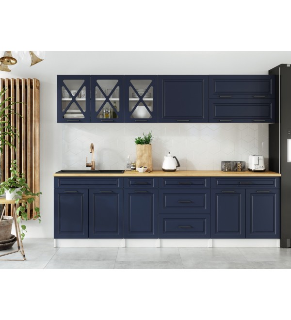 Kuchyňská linka HALINA SCANDI 260cm námořnická modrá