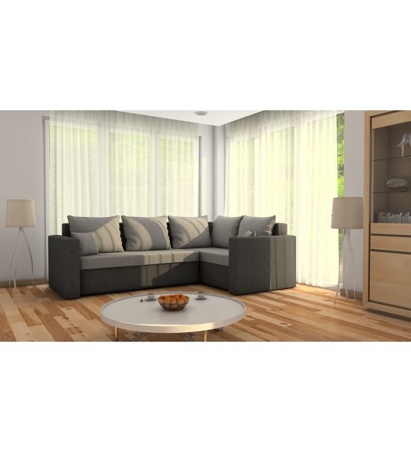 Rohová rozkládací sedačka CELINE světlešedá-tmavěšedá