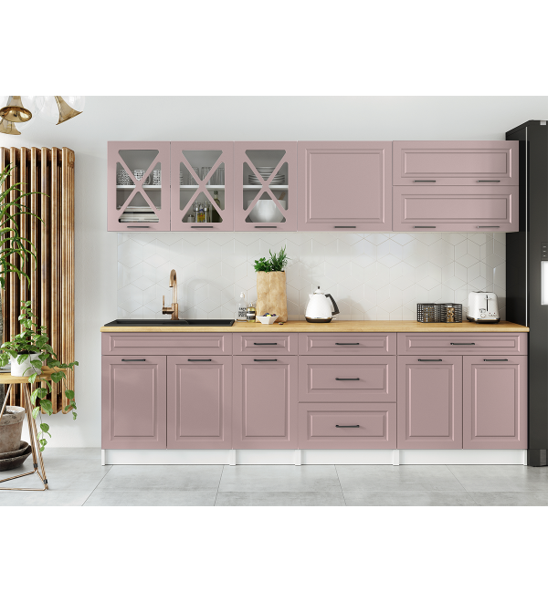 Kuchyňská linka HALINA SCANDI 260cm růžově béžová