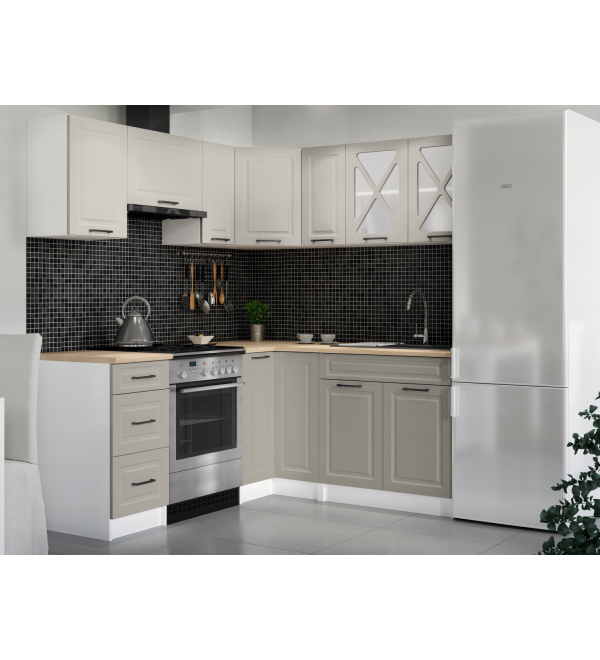 Rohová kuchyňská linka RUMONA SCANDI 190x170cm stone šedá