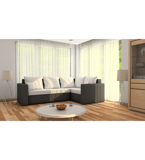 Rohová rozkládací sedačka CELINE bílo-tmavěšedá