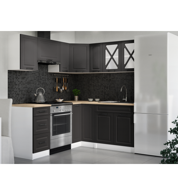 Rohová kuchyňská linka RUMONA SCANDI 190x170cm grafit